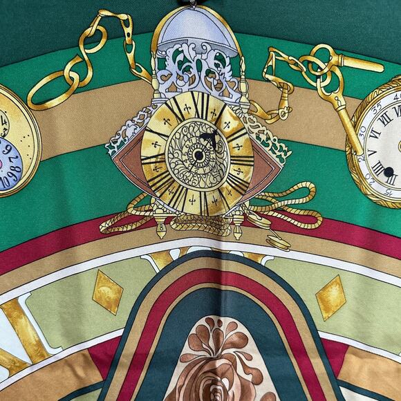 Hermes La Ronde des Heures/ Parmi les Fleurs Silk Scarf, Carre 90 - Picture 8 of 15